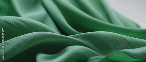 The elegant art of flowing green fabric.