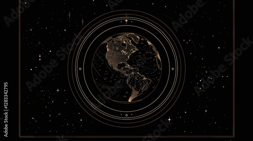 Earth Planet Icon: Realistic Flat Vector Illustration