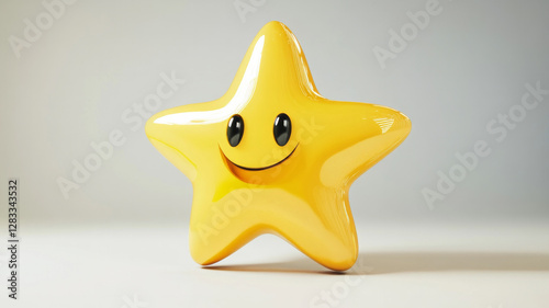 A yellow star with a smiley face
