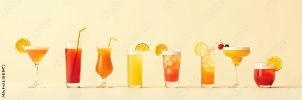 Beige icons of various alcoholic beverages and cocktails , set, liquor Beige icons of various alcoholic beverages and cocktails , set, liquor