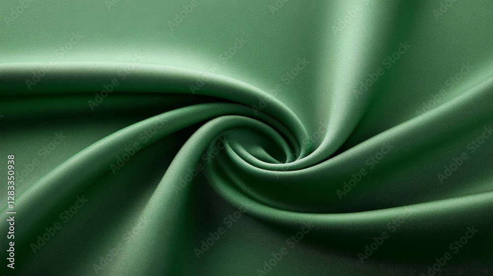 Obraz premium Elegant Green Fabric Texture in Soft Draped Arrangement