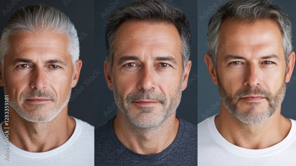 Three men with gray hair and beards Three men with gray hair and beards