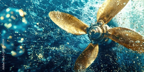 Propeller is in the water