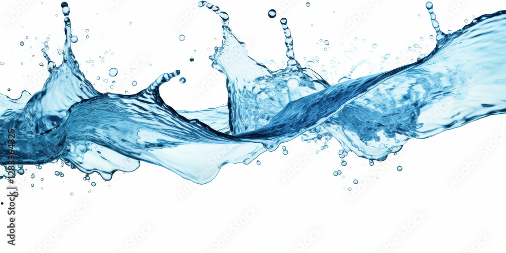 Fresh, flowing water creates dynamic splashes and waves, showcasing beauty and movement Fresh, flowing water creates dynamic splashes and waves, showcasing beauty and movement