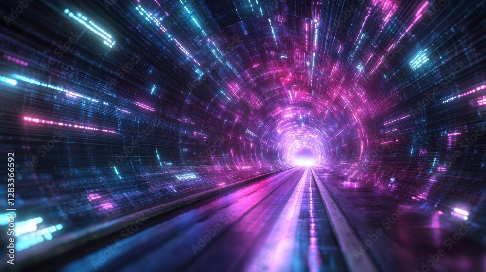 A tunnel with a train going through it A tunnel with a train going through it