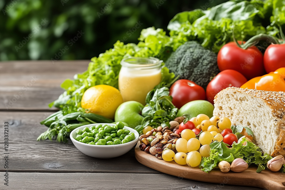 Healthy food, vegetable and fruit menu helps detoxify the body for good health. It is a menu for people who control their weight and love their health. Food health vegan concept. Food dinner. Healthy food, vegetable and fruit menu helps detoxify the body for good health. It is a menu for people who control their weight and love their health. Food health vegan concept. Food dinner.