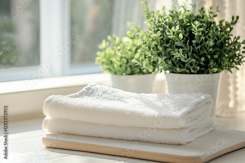 Obraz na płótnie Kitchen Towel Mockup – Simple Modern Farmhouse Style w salonie