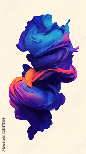 Colorful abstract swirl forming artistic fluid shapes. photo