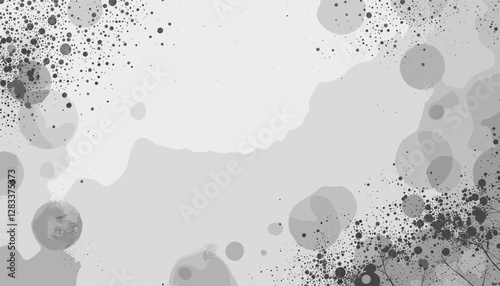 numerous small circles and dots, creating a sense of randomness and complexity.