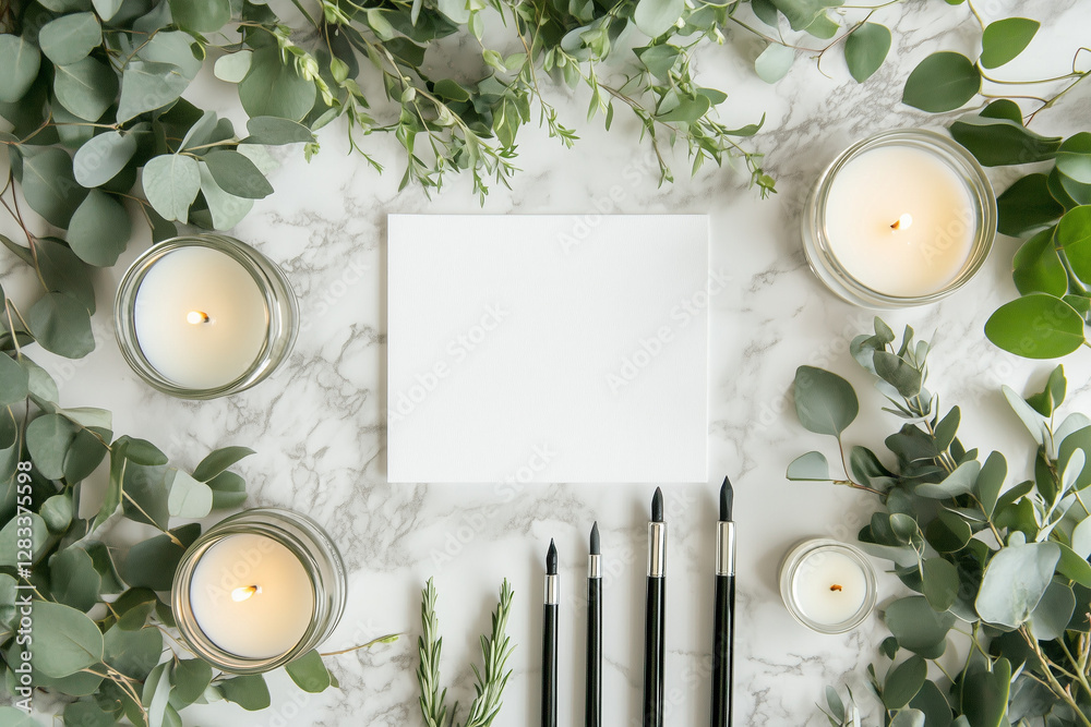 frame with white flowers on wooden background