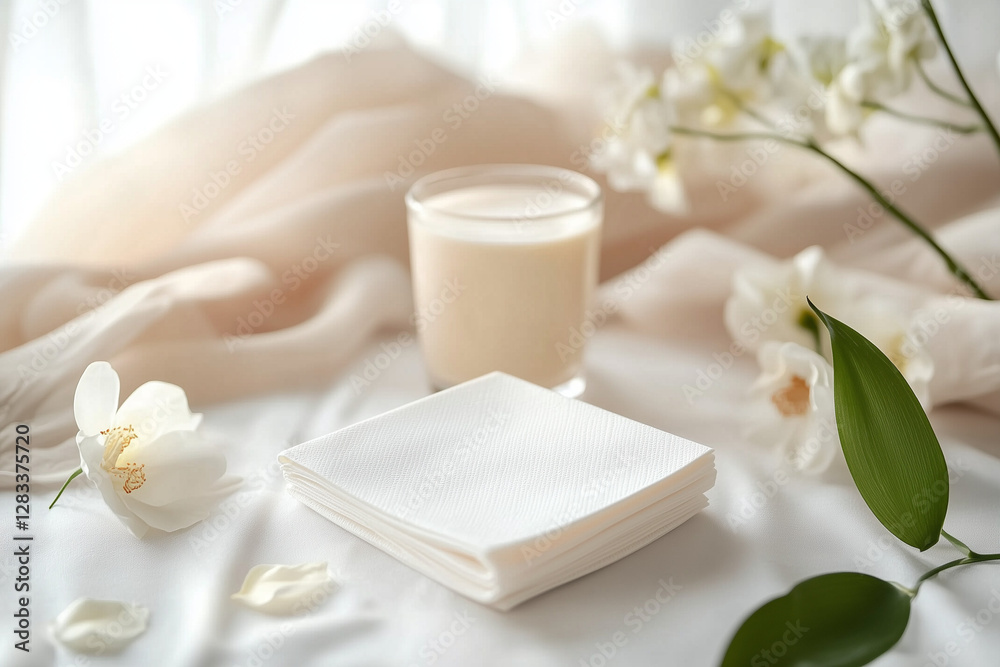 spa still life with towel and candle