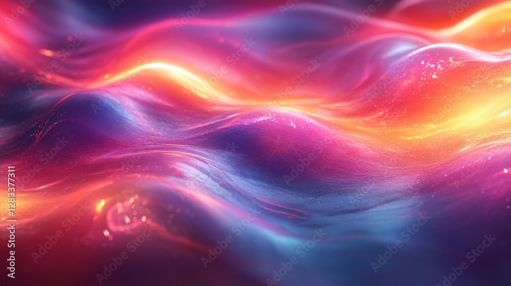 Obraz premium A colorful wave with a blue and red background