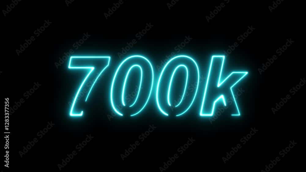 700k animation neon text effect video motion on black background. 700k Followers Celebration text animation.
700k animation neon text effect video motion on black background. 700k Followers Celebration text animation.