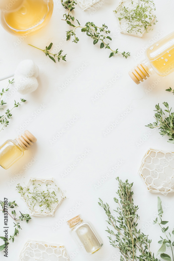 Photography of a Natural Herbal-Themed Frame with Healing Ingredients