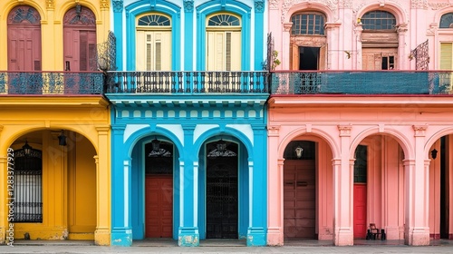 Colorful colonial architecture, Havana, Cuba.