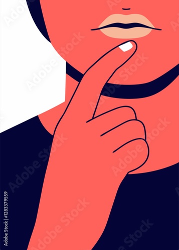 thinking hand under chin gesture