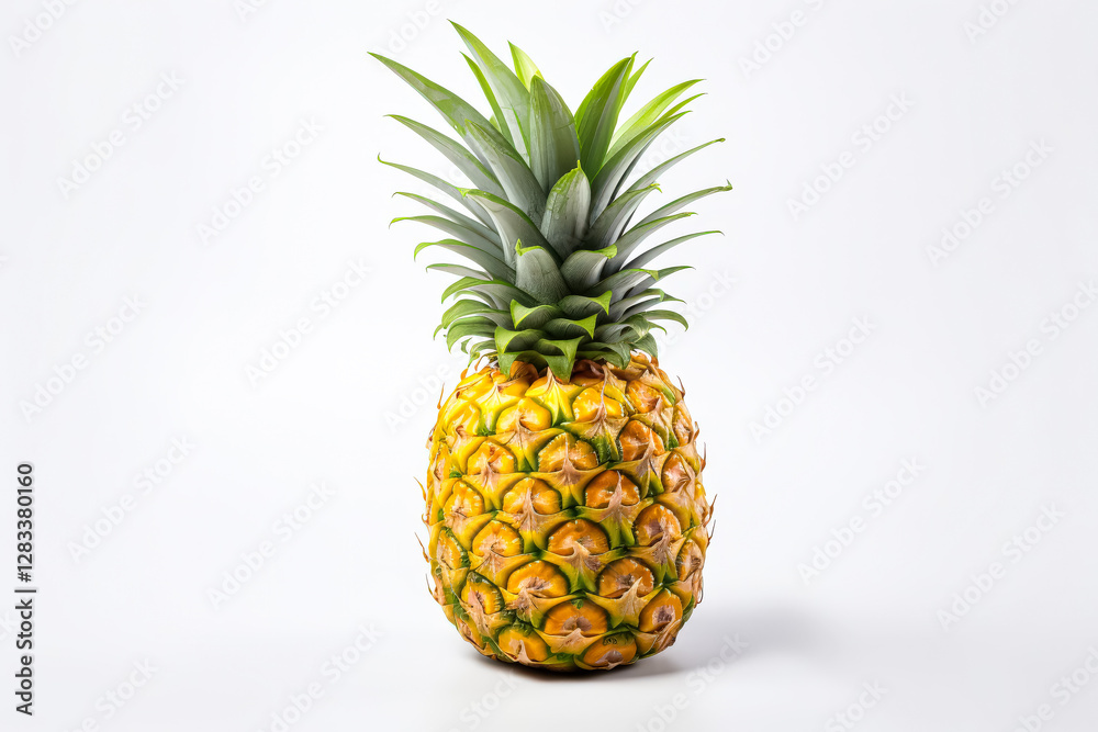 Pineapple is sitting on a white background Pineapple is sitting on a white background