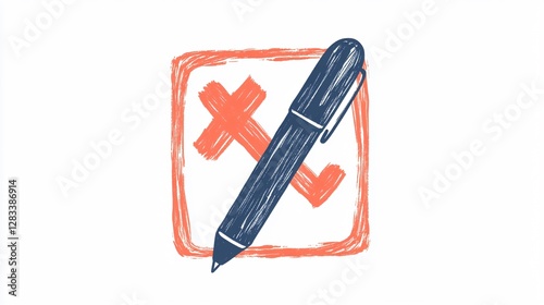 Yes and No Checkbox List Marker Tick Check Off Felt Tip Pen Highlighter