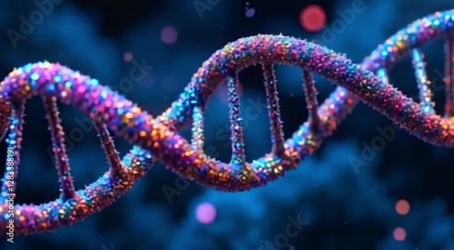 Plexus DNA molecule model. Genetic biotechnology motion concept