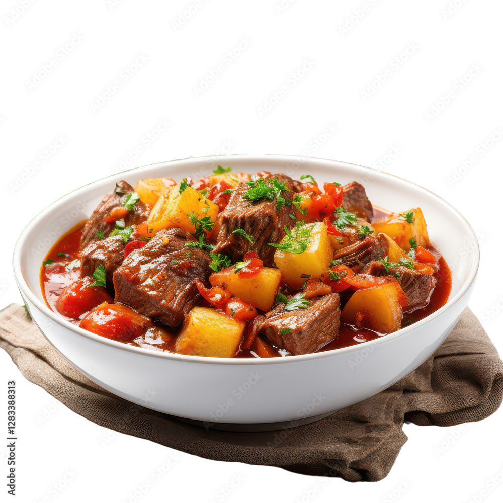 beef stew with vegetables isolated on transparent background, PNG beef stew with vegetables isolated on transparent background, PNG