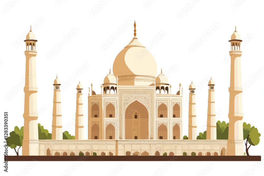 Obraz premium Miniature of Taj mahal agra, India isolated on transparent background