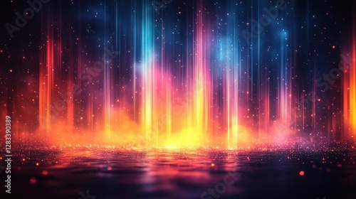 Neon light show stage background