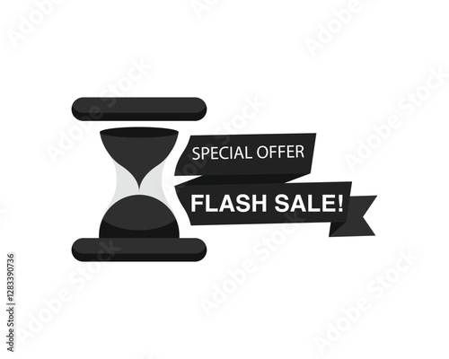 Flash sales shopping promotional labels icon. Sale countdown badges. Sale timer banner. Last day, last hour and last minute offer.