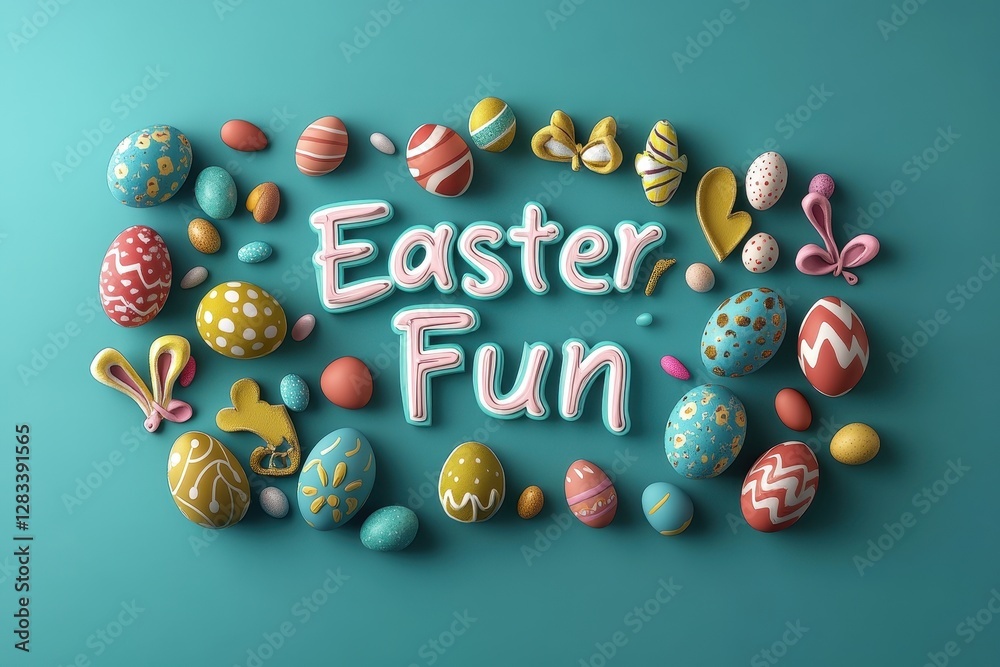 Celebrate Easter with colorful eggs and festive decorations for a joyful springtime holiday