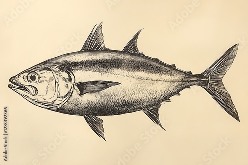 Vintage illustration of a tuna fish