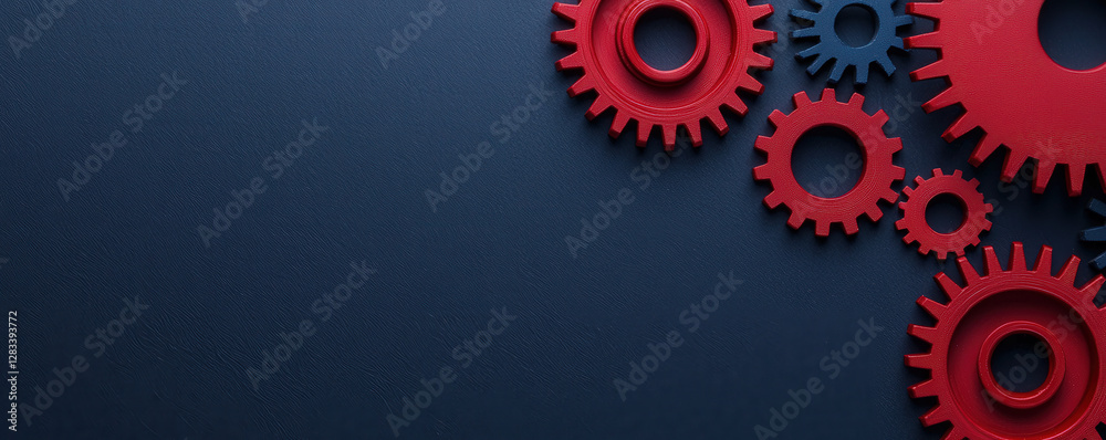 A collection of red and black gears arranged on a dark background, symbolizing machinery and engineering concepts. A collection of red and black gears arranged on a dark background, symbolizing machinery and engineering concepts.
