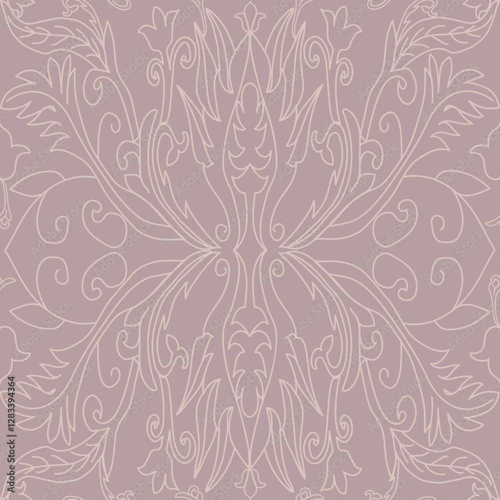 Fototapeta premium Damask Twist is a traditional but formal style ,due to its intricate , ornate patterns, gives a luxurious but also a sophisticated feel of atmosphere to a room, this makes this design contemporary a