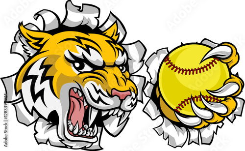 A wildcat or bobcat lynx bobcats wildcats sports team softball ball mascot