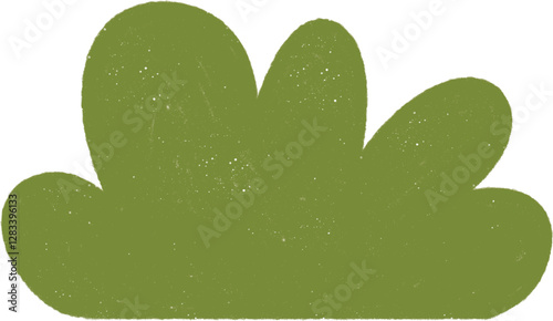 A simple green bush illustration in a flat and minimalistic style. Perfect for nature and landscape designs.