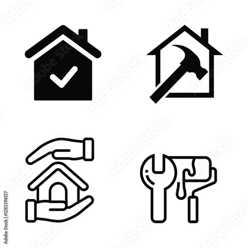 House services real estate repair tools graphics