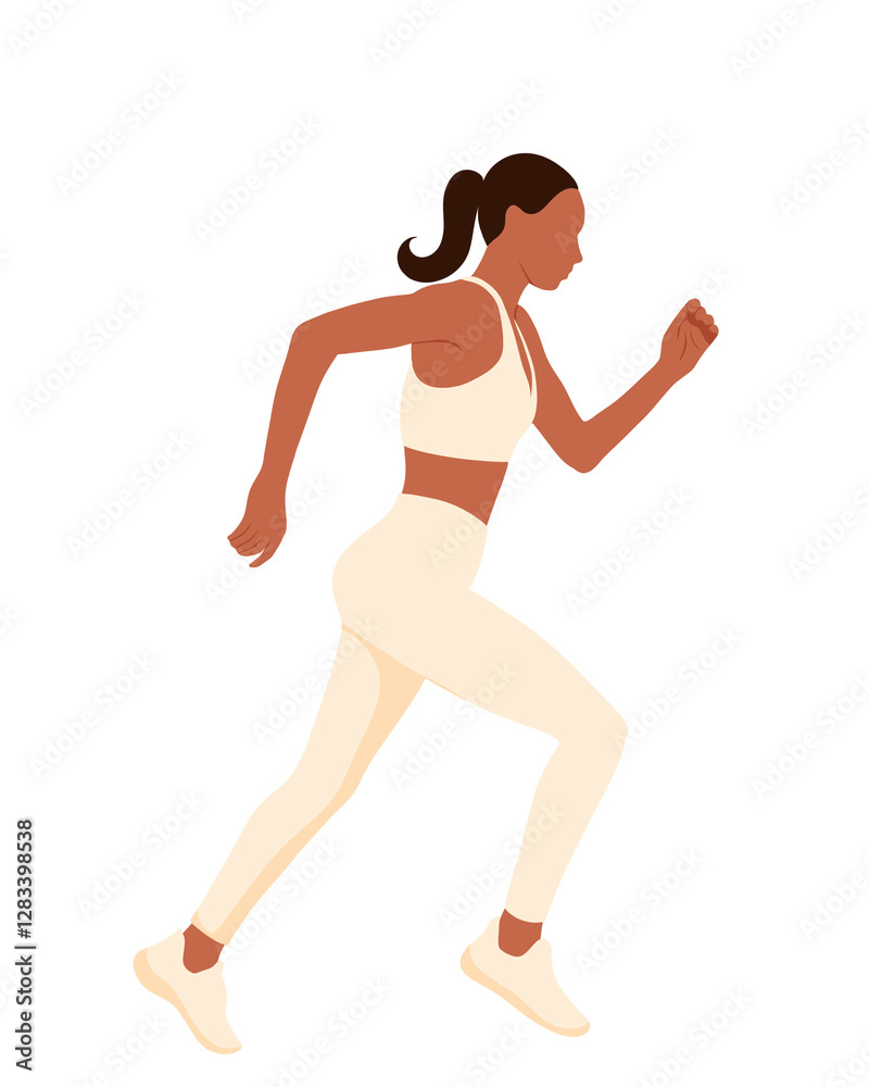 Black Woman Running – Confident African American Female in Motion Black Woman Running – Confident African American Female in Motion