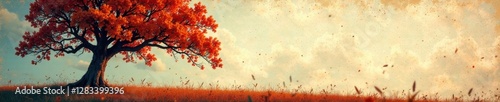 Distressed grunge banner with a faded image of a tree , foliage, grunge, nature
