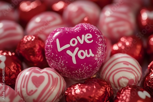 Valentine's Day heart-shaped chocolates photo