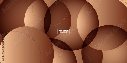 Dynamic brown gradient 3D abstract background with circle pattern. Brown gradient colorful background. Vector Eps10