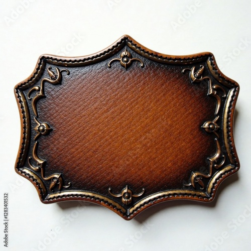 Distressed leather rodeo belt buckle, belt, rodeo, vintage