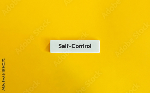 Self-Control Word and Banner. Resisting reckless actions and managing desires wisely.