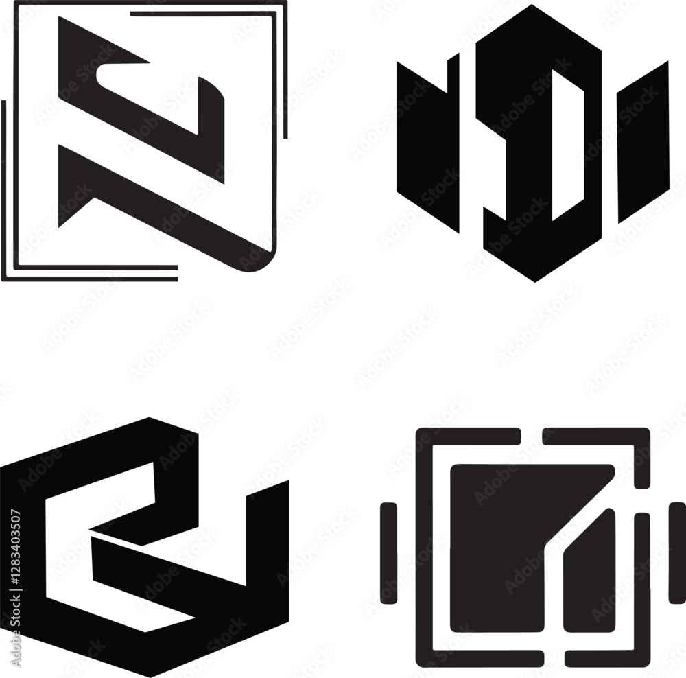 Modern Abstract Logos, Icons, and Technology Symbols Modern Abstract Logos, Icons, and Technology Symbols