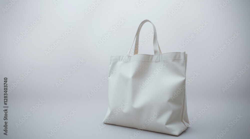 A simple, reusable white cotton tote bag, eco-friendly and perfect for everyday use and carrying groceries. A simple, reusable white cotton tote bag, eco-friendly and perfect for everyday use and carrying groceries.
