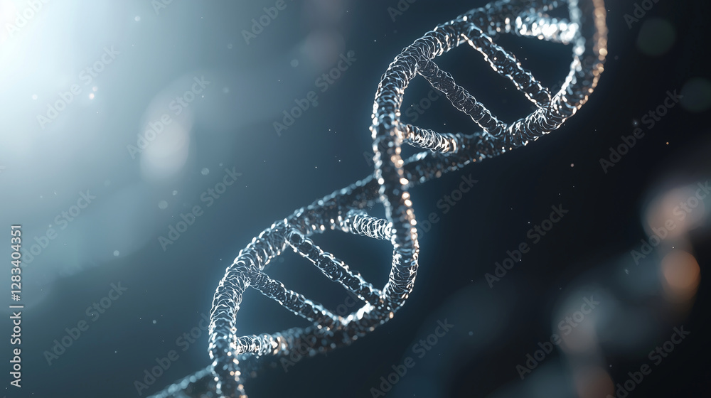 3D Model of DNA Double Helix Close-Up 3D Model of DNA Double Helix Close-Up