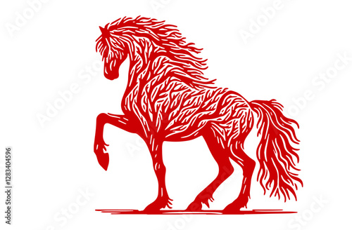 Happy Chinese new year 2026 horse Zodiac sign on color background