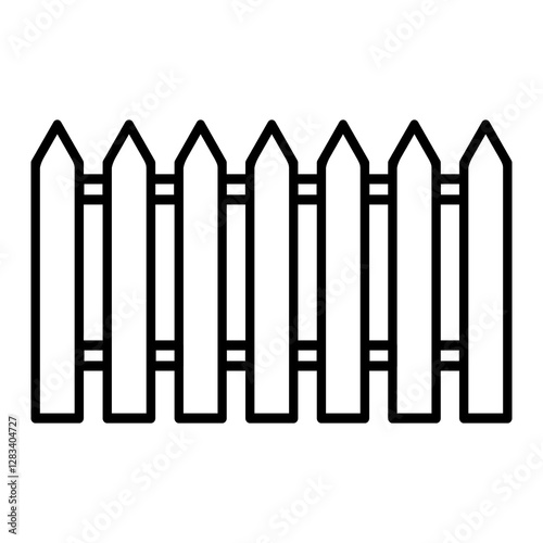 Fence outline icon, modern minimal flat design style