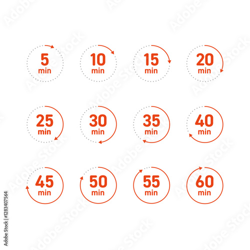 シンプルな5分刻みの時計素材セット
