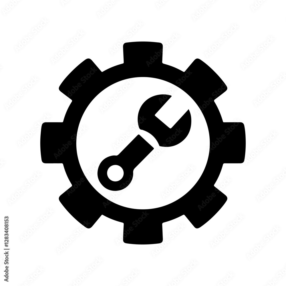 clock and gear icon clock and gear icon