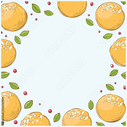 pani puri illustration pattern with copy space