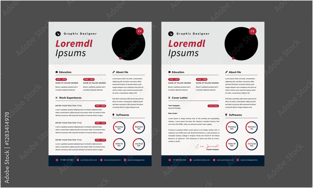 Naklejka premium Resume CV. Clean, Modern and Professional Resume CV Templates. 