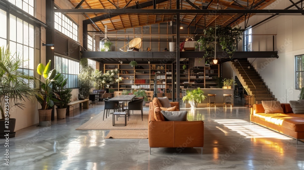 Cozy and Modern Loft Living Space with Natural Light and Stylish Furniture for a Relaxed Lifestyle Cozy and Modern Loft Living Space with Natural Light and Stylish Furniture for a Relaxed Lifestyle